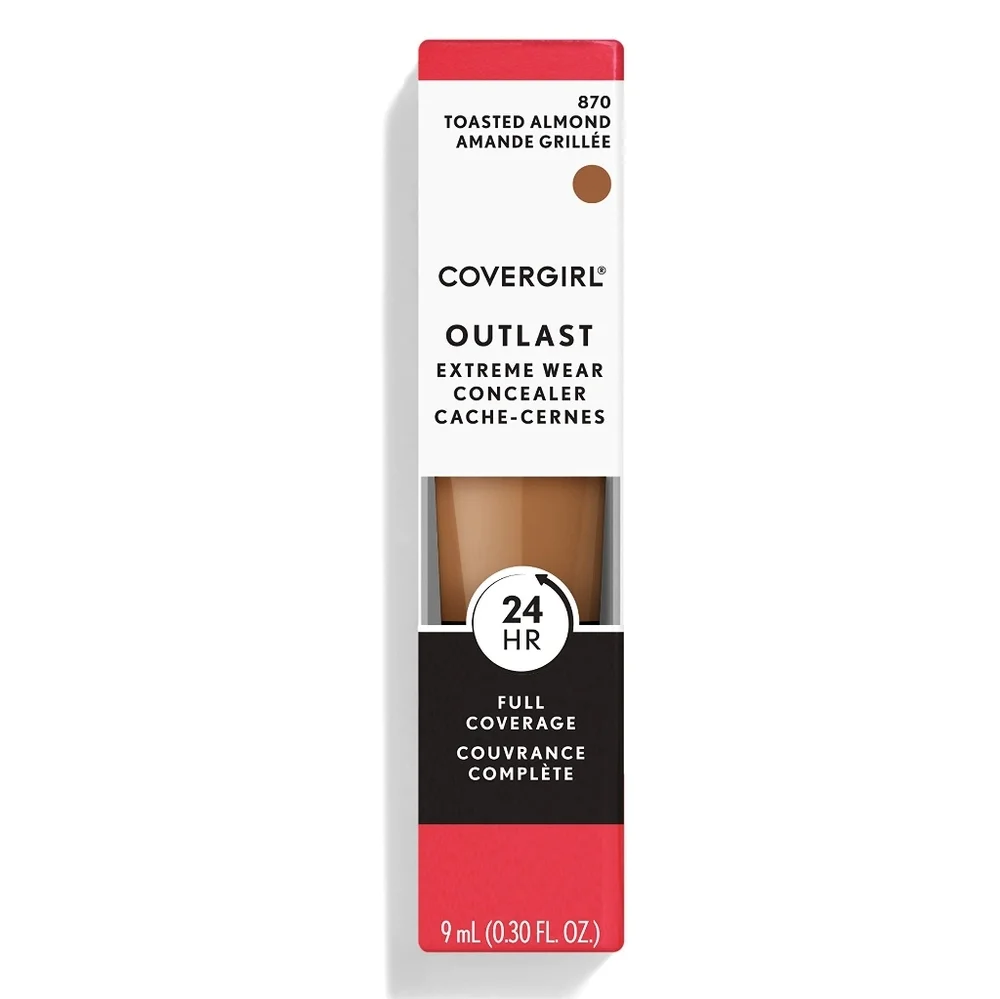 4 x CoverGirl Outlast Extreme Wear Concealer, 870 Toasted Almond